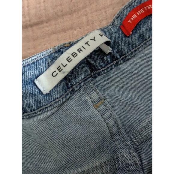 Celebrity Pink Hi Rise Relaxed Straight Jeans Retro Women Plus 20 Distressed - Picture 4 of 16